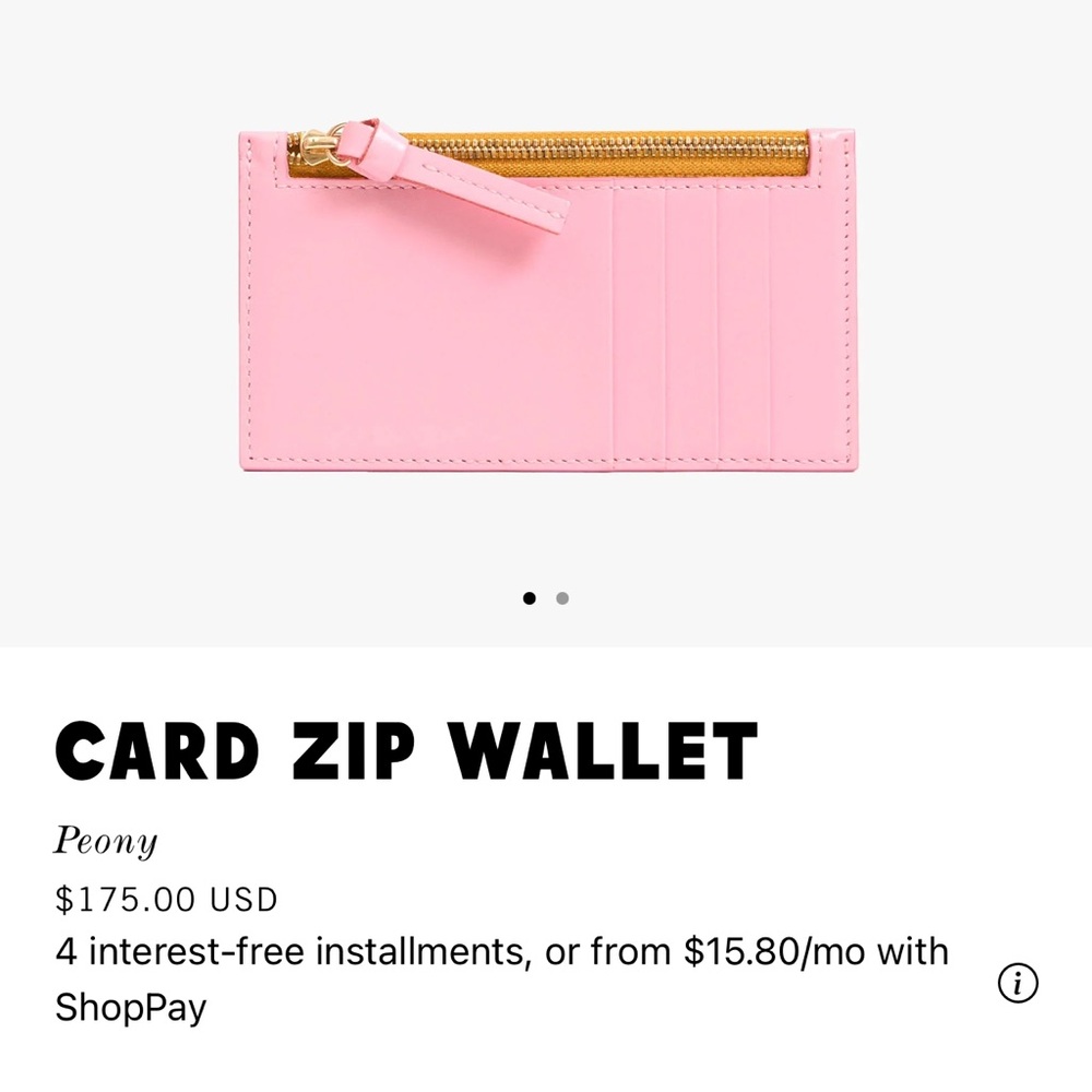 Clare V Peony Card Zip Wallet